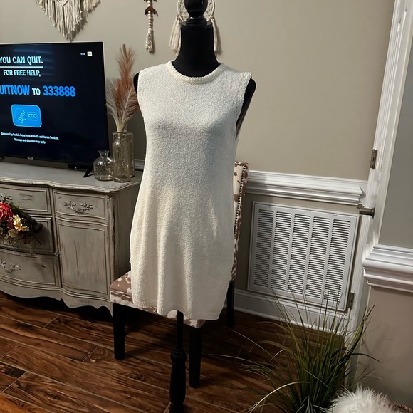 Cream Crew Neck Sweater with Relaxed Fit - Picture 2 of 4